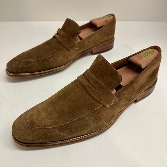 EXCELLENT Grenson Men's Floyd Suede Penny Loafers Snuff Brown US 11 / UK 10 - Picture 5 of 13